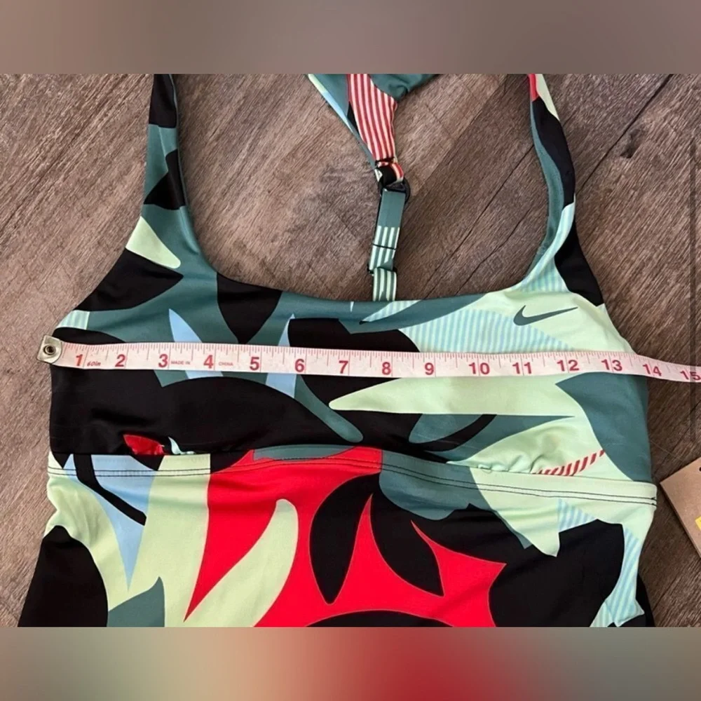 NIKE Colorful Leaf Print Tankini Top Swim New with Tags